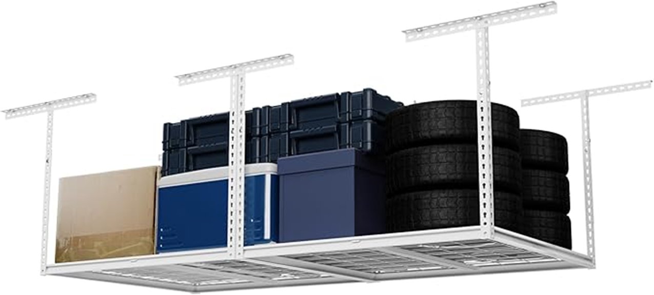 overhead garage storage rack 4x8 ft
