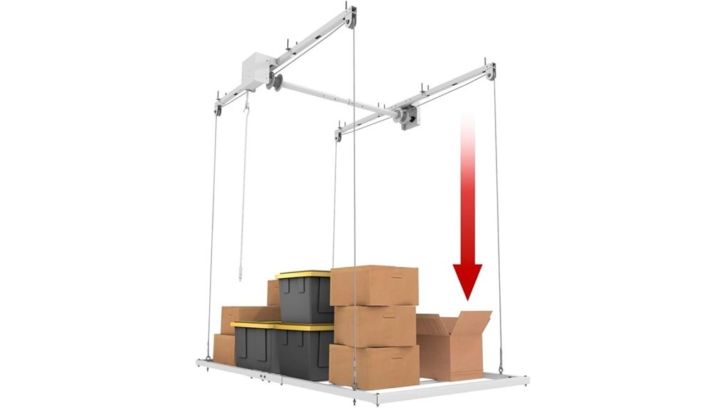 overhead storage rack with capacity
