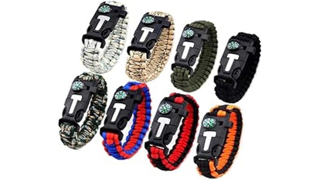 paracord survival bracelet eight pack