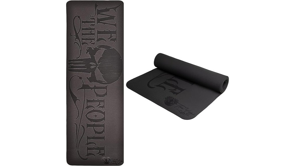 patriotic skull engraved yoga mat