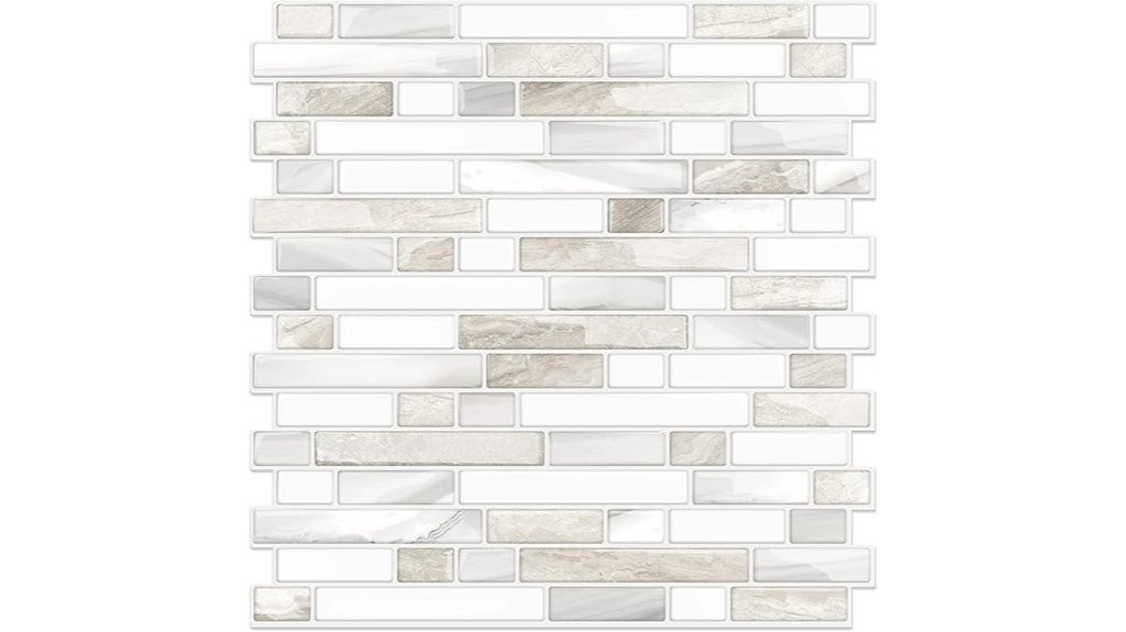peel and stick beige and white backsplash tiles