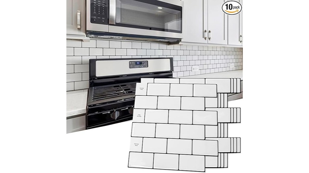 peel and stick white black 12x12 backsplash tiles