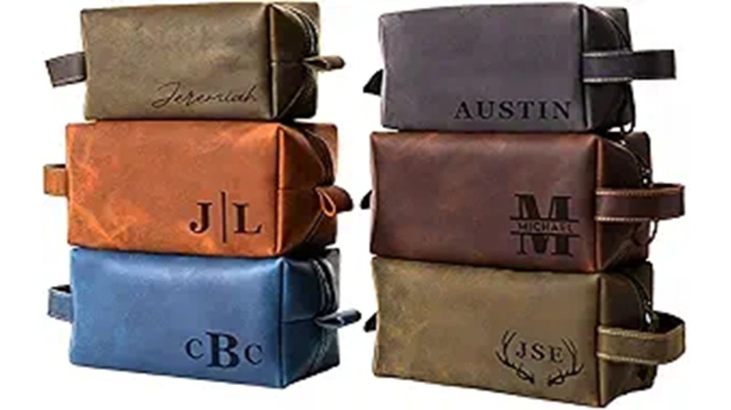 personalized leather toiletry bag