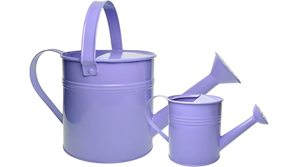 pink metal watering cans