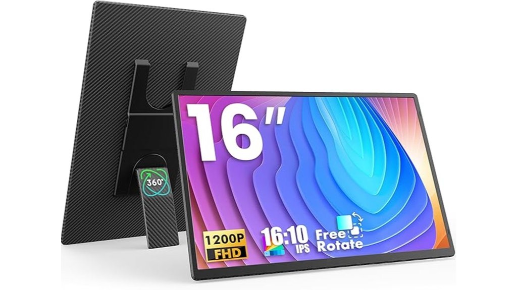 portable 16 inch 1200p kickstand enabled