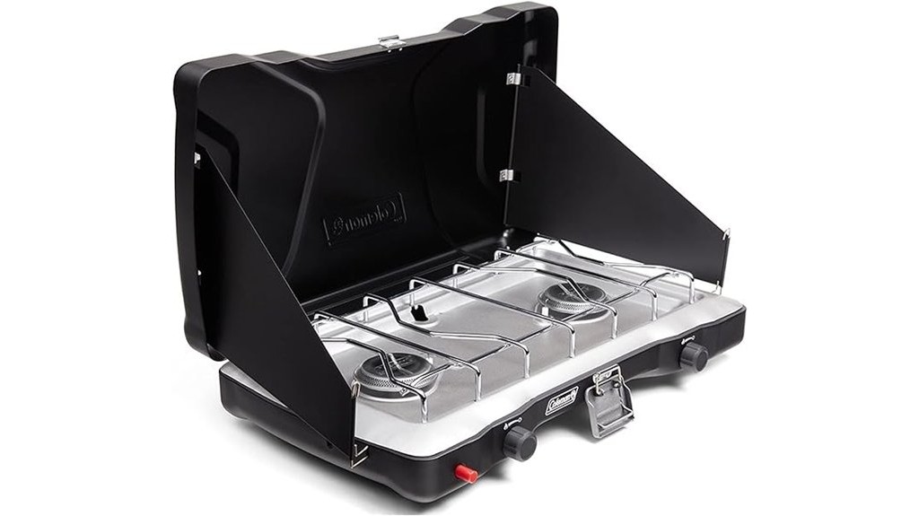 portable 2 burner propane camping stove