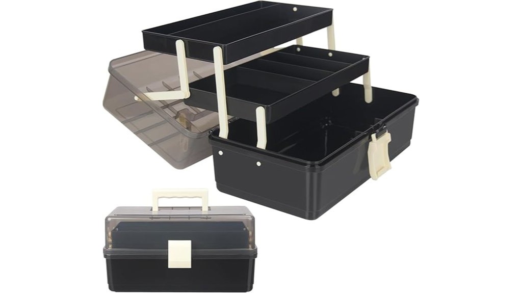 portable art storage container black