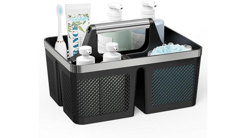 portable black shower organizer caddy