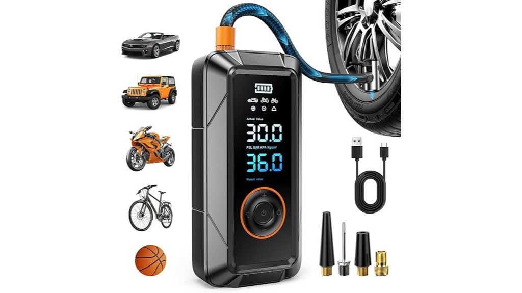 portable cordless air compressor inflator