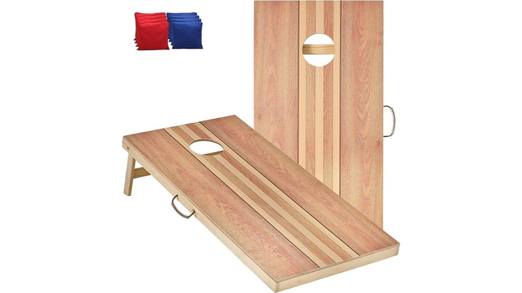 portable cornhole game set
