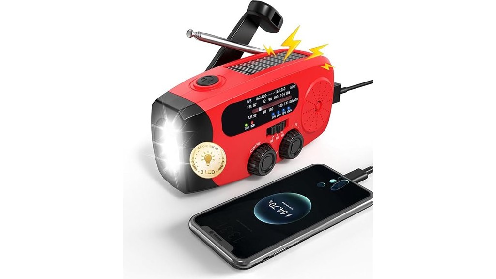 portable emergency radio handcrank powered
