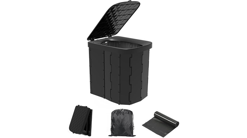 portable folding toilet with lid