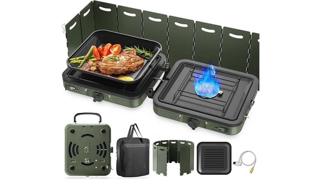 portable high btu dual burner camping stove