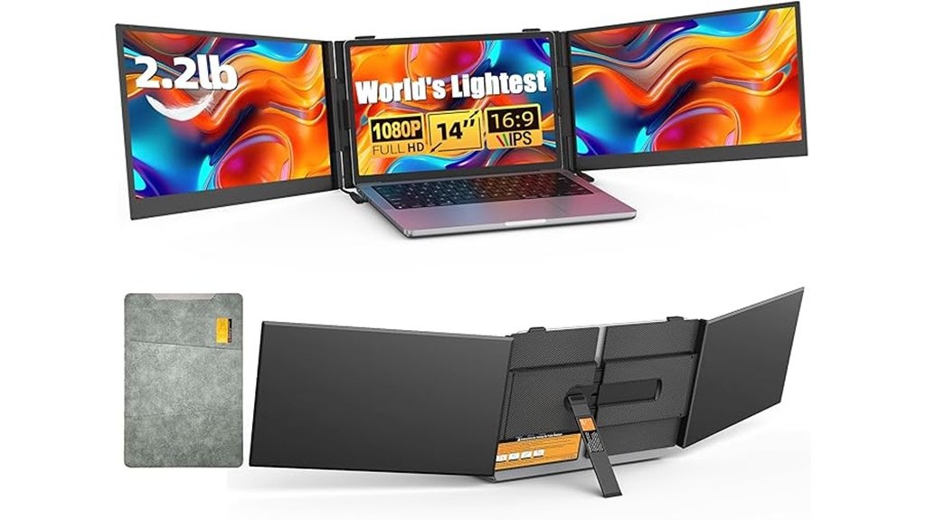 portable lightweight triple screen laptop extender