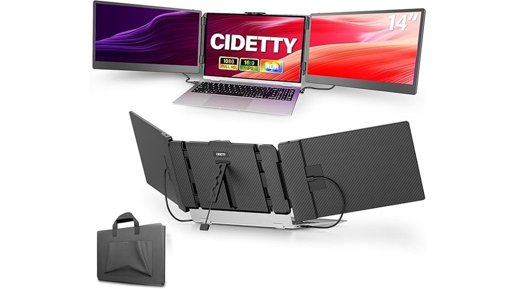 portable multi screen laptop display solution