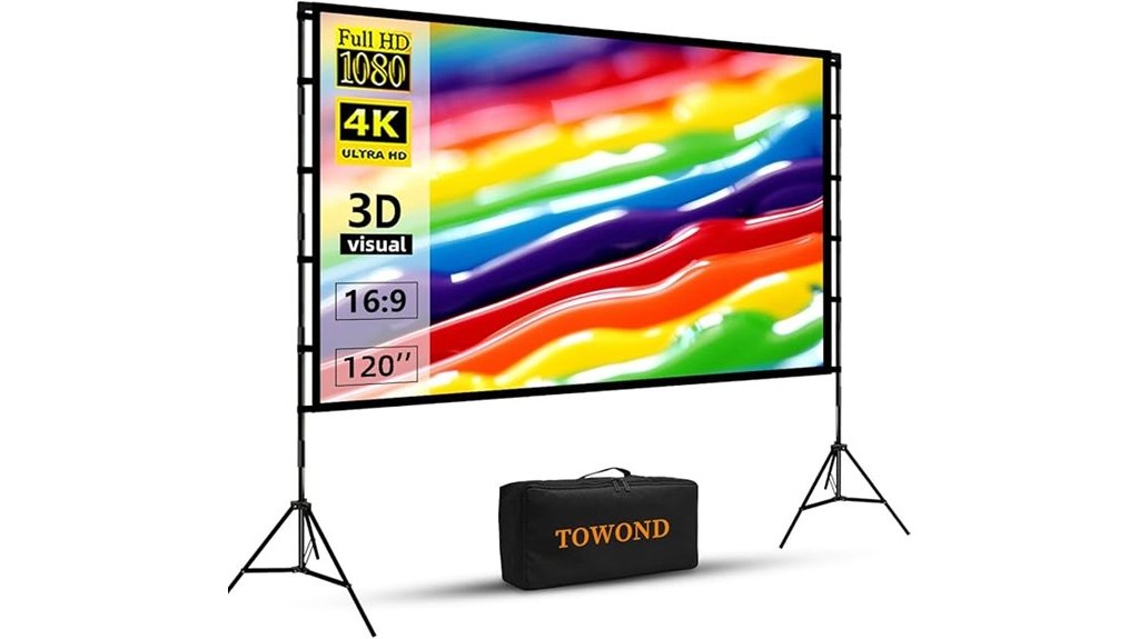 portable projector screen 120 inch size
