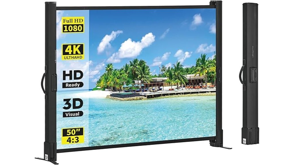 portable projector screen 50 inch 4 3