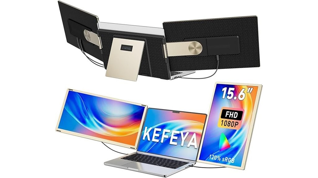 portable triple monitor display extender