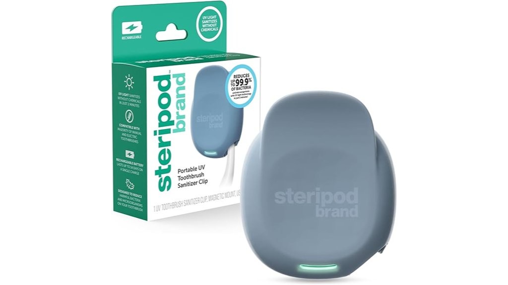 portable uv toothbrush sanitizing device