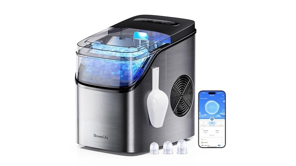 portable voice controlled high capacity ice maker