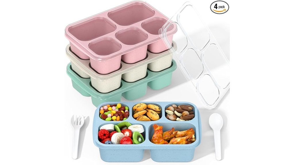 portioned meal prep containers