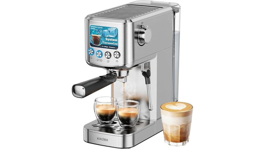 powerful espresso maker with milk frothing