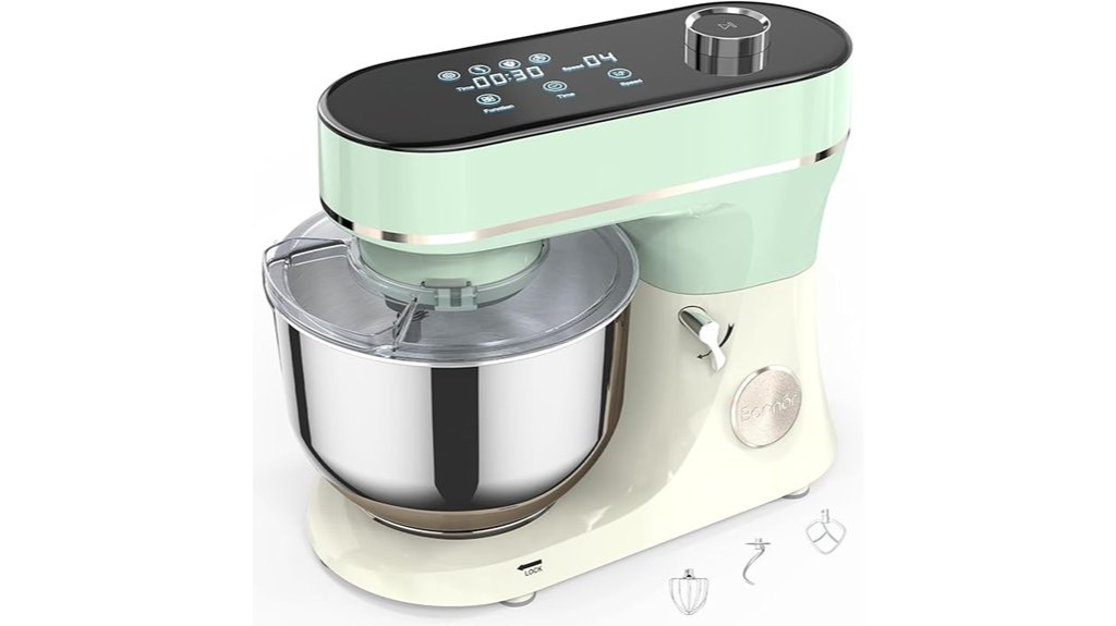 powerful touchscreen controlled stainless steel stand mixer