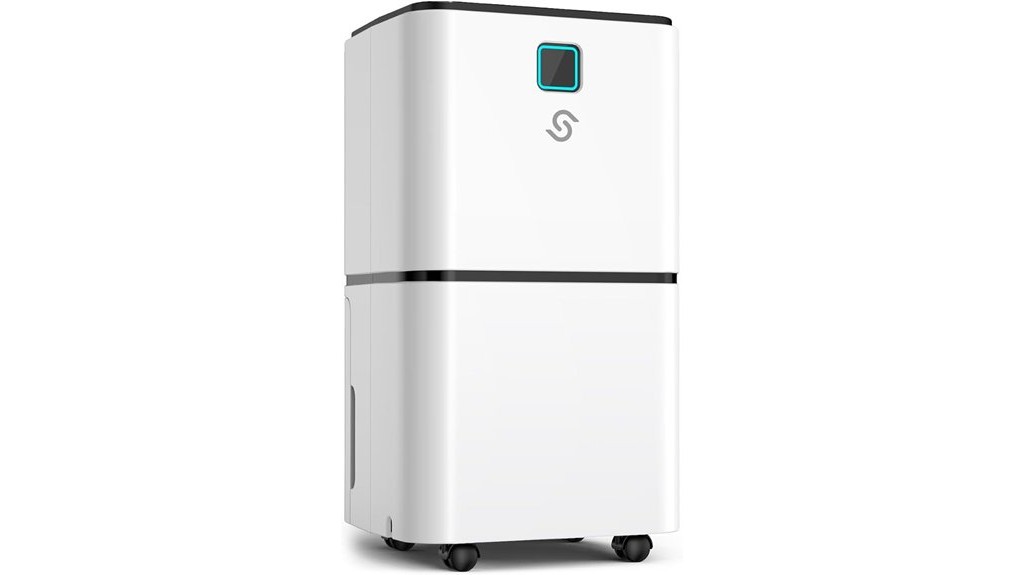 quiet capacious dehumidifying home appliance