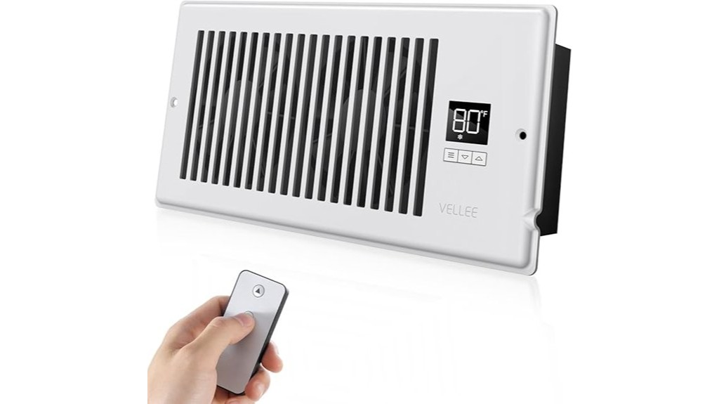 quiet vertical white register booster fan