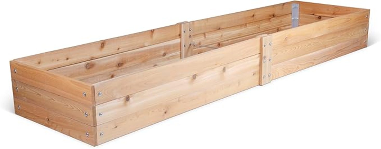 raised cedar garden bed 10 5 inches