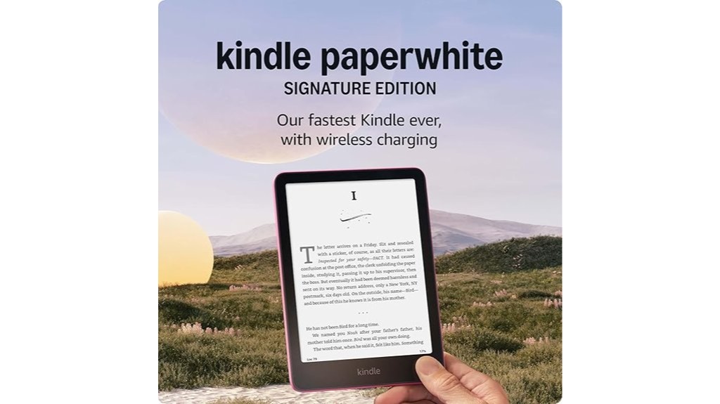 raspberry colored e reader with large storage