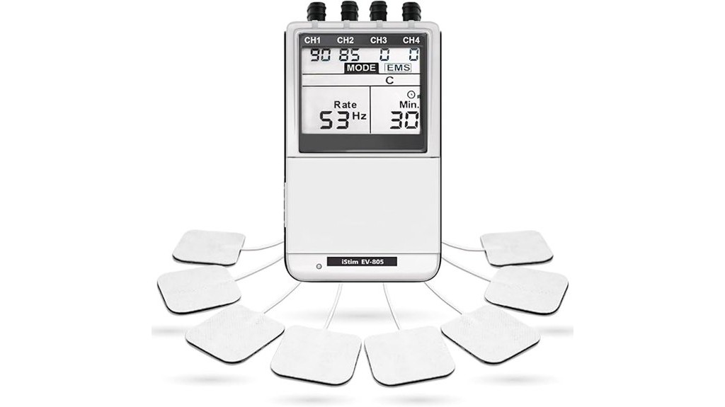 rechargeable four channel tens ems combo device