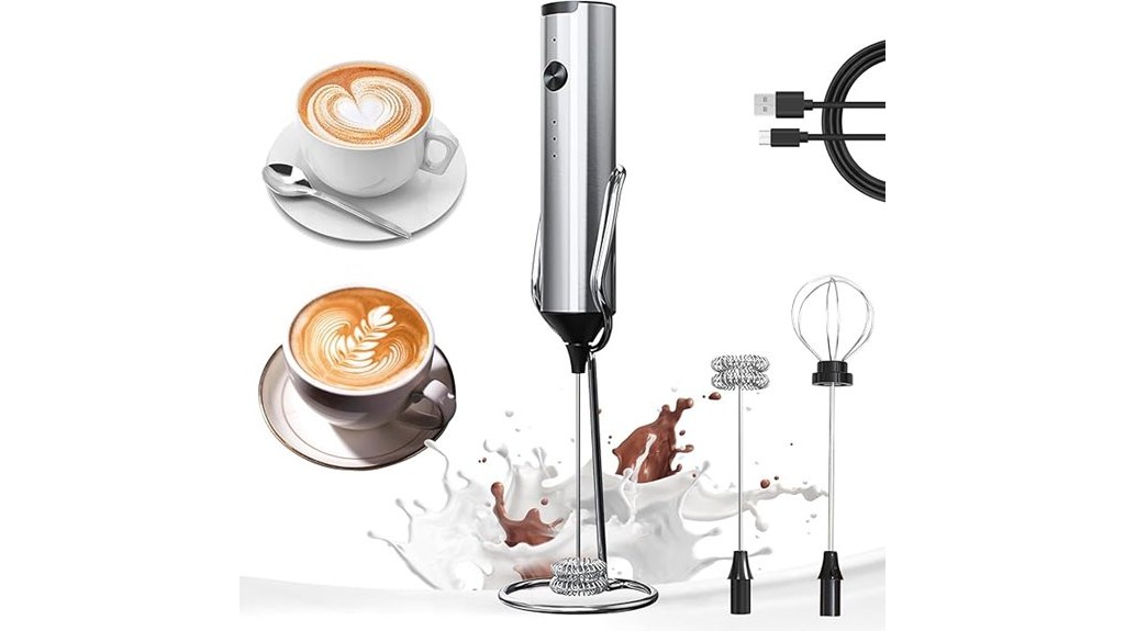 rechargeable milk frother wand