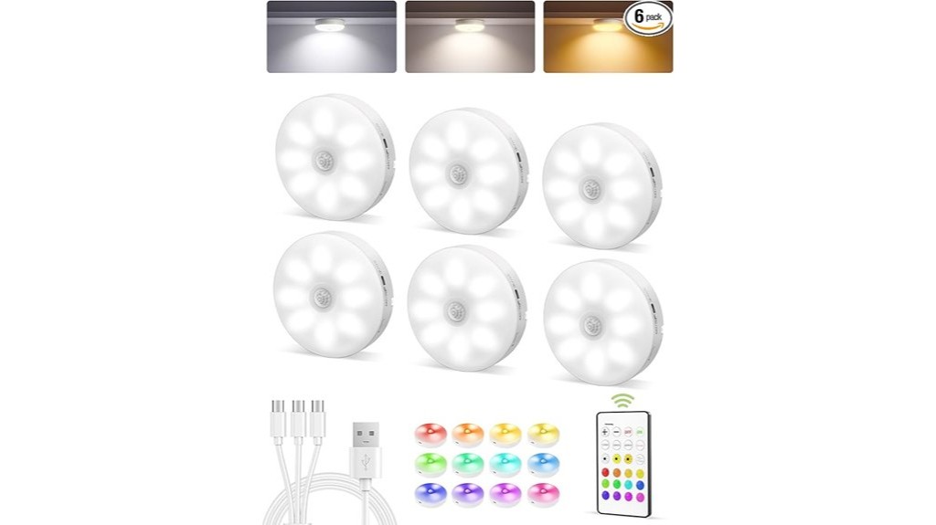 rechargeable motion activated puck lights