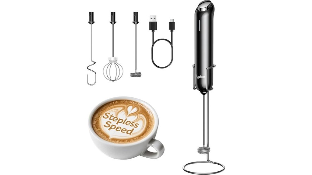 rechargeable variable speed milk frother