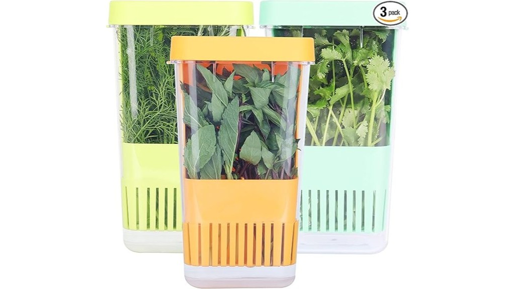 refrigerator herb storage containers