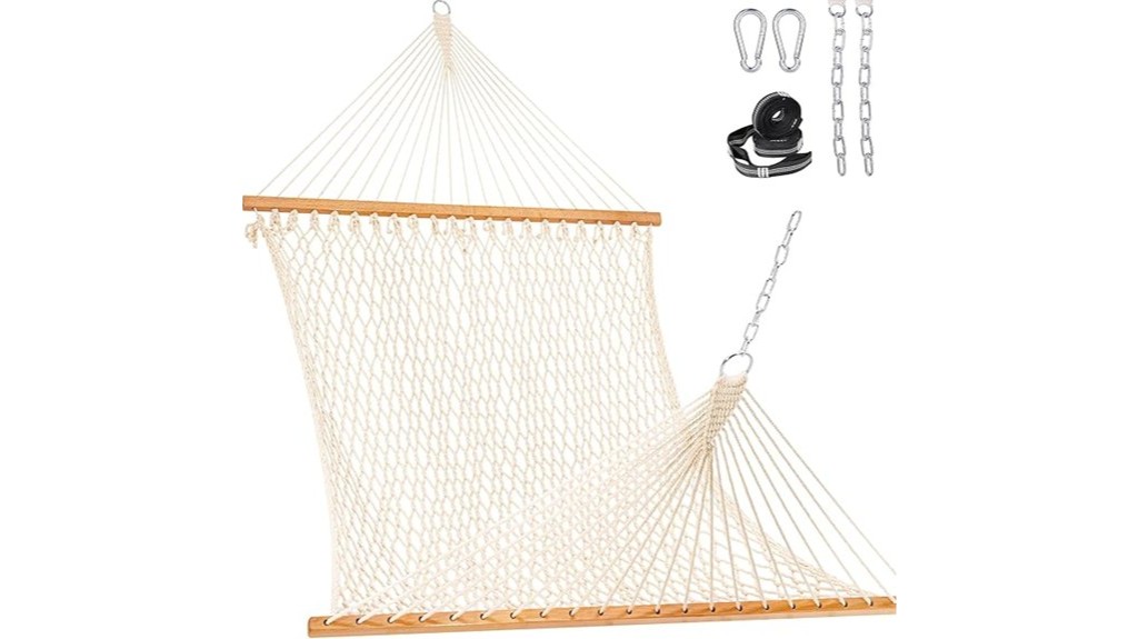 relaxing outdoor lounging hammock pair