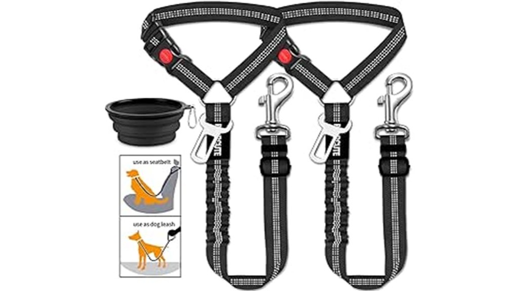 retractable dog car seatbelt set