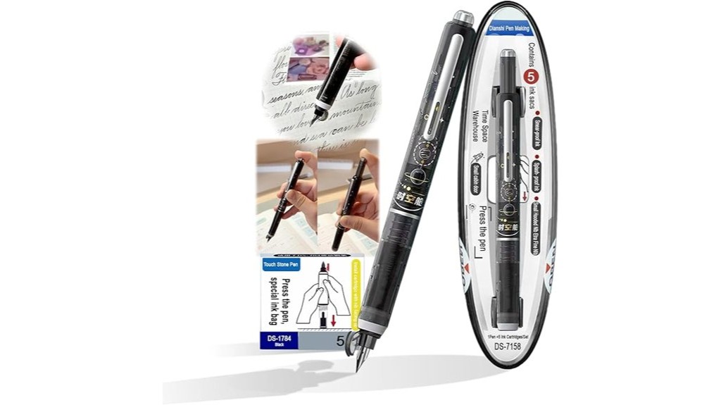retractable pen set with cartridges