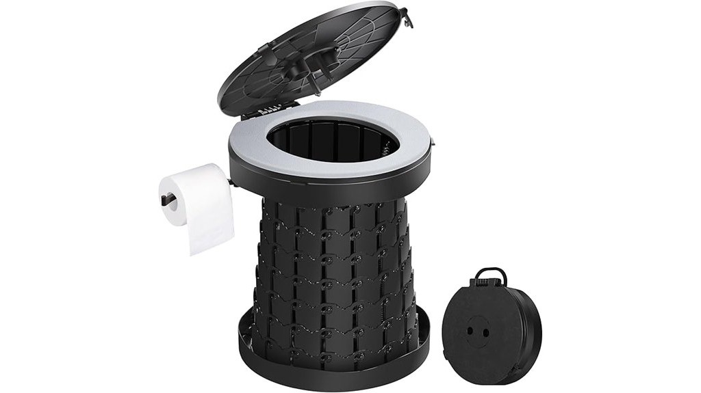 retractable portable camping toilet