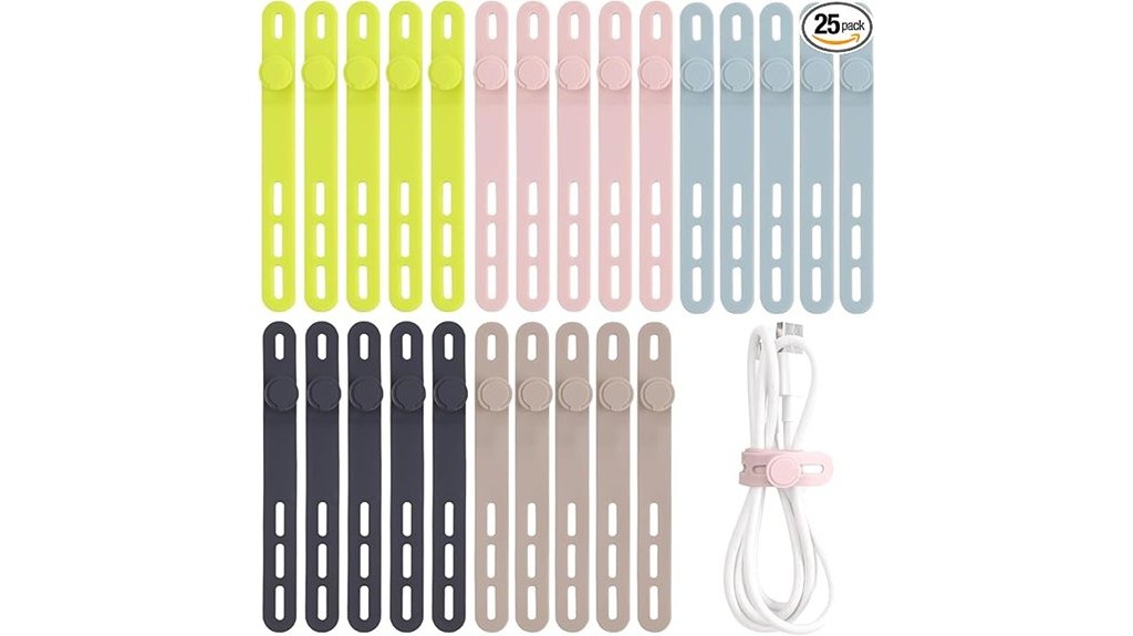 reusable silicone cable management ties