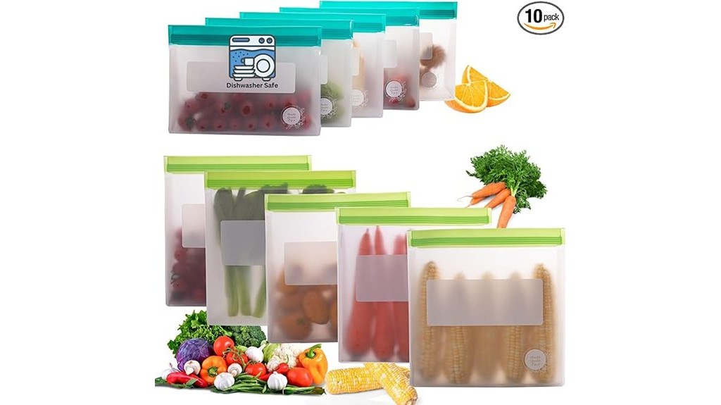 reusable silicone food storage bags