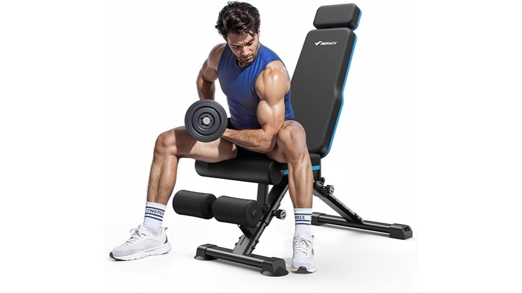 robust adjustable weight supportive exercise bench