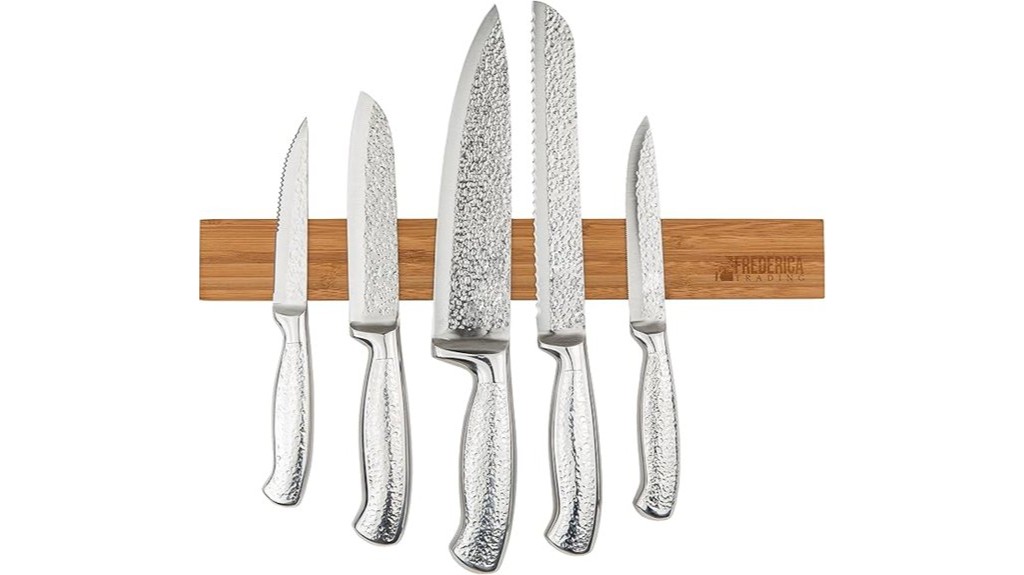 robust bamboo magnetic knife storage