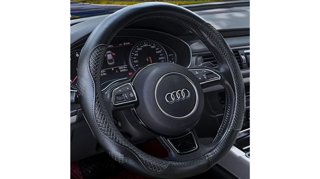 rugged cowhide steering wheel cover