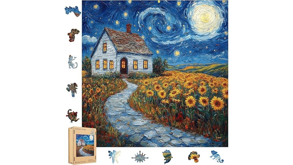 rustic wooden sunflower jigsaw puzzle