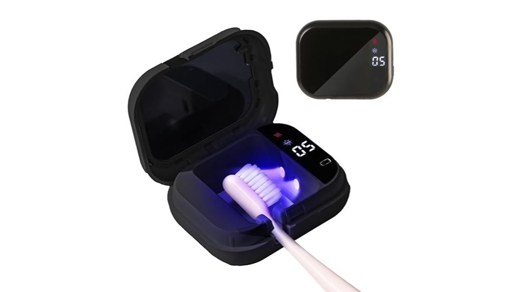 sanitizing portable rechargeable toothbrush cleaner