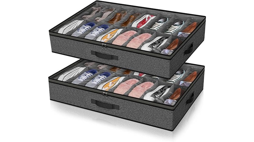 shoe storage organizer beneath bed