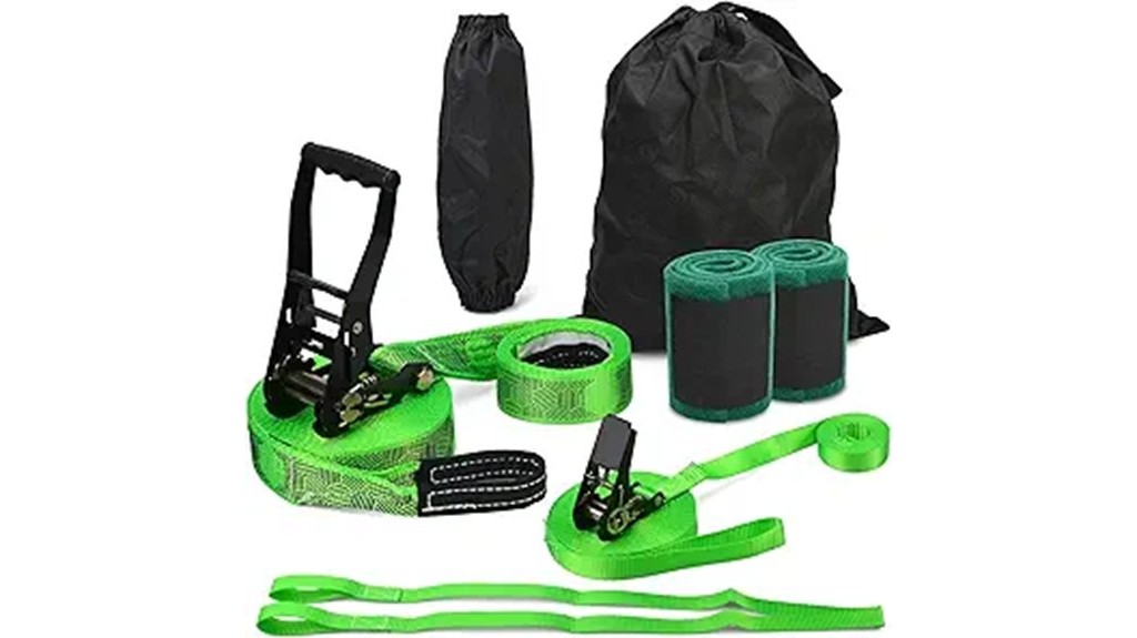 slackline with training line protection