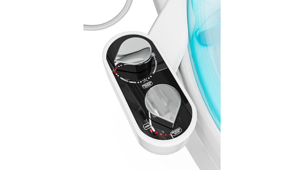 sleek black toilet bidet attachment